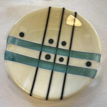 Fused glass dessert plate