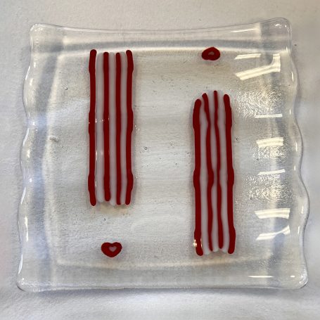 Fused glass tray
