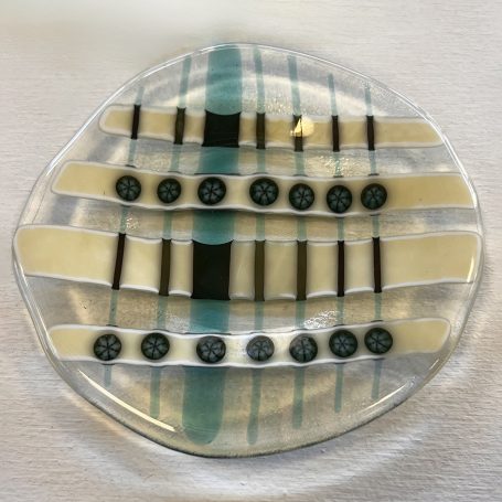Fused glass dessert plate