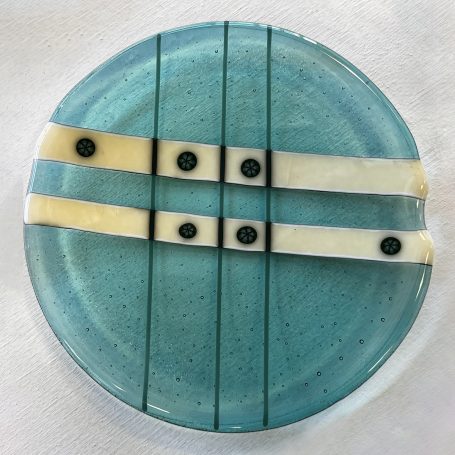 Fused glass dessert plate